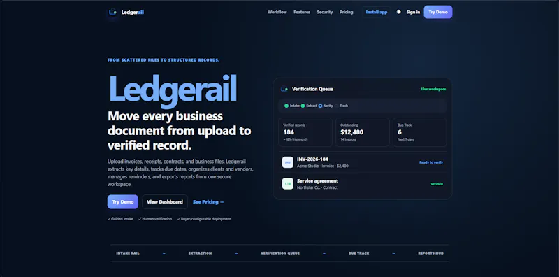 Ledgerail screenshot 1