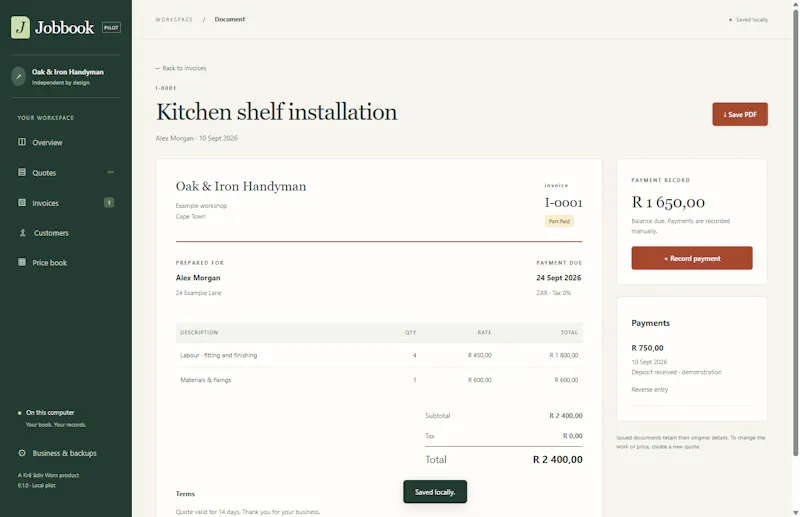 Jobbook screenshot 3