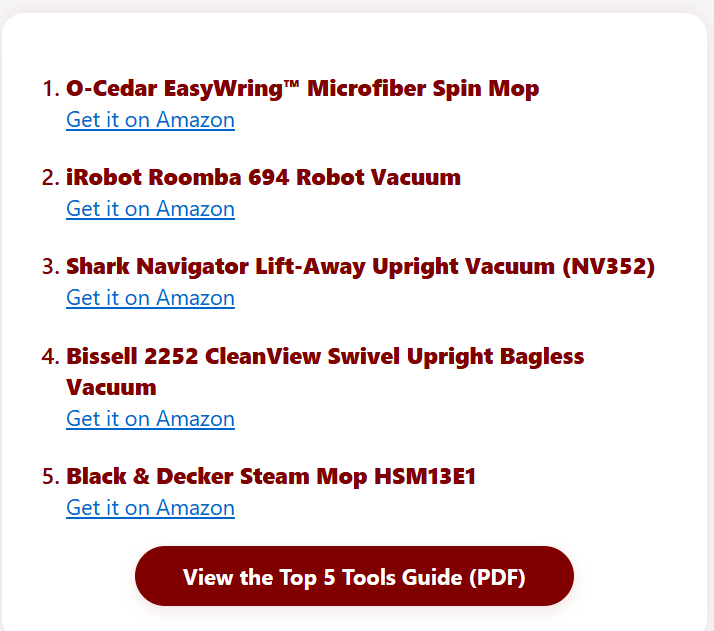 B.O.S.S. ™ Top 5 Cleaning Tools Guide - 2025 년 최고의 청소 가제트에 대한 무료 PDF 가이드! 미디어 1