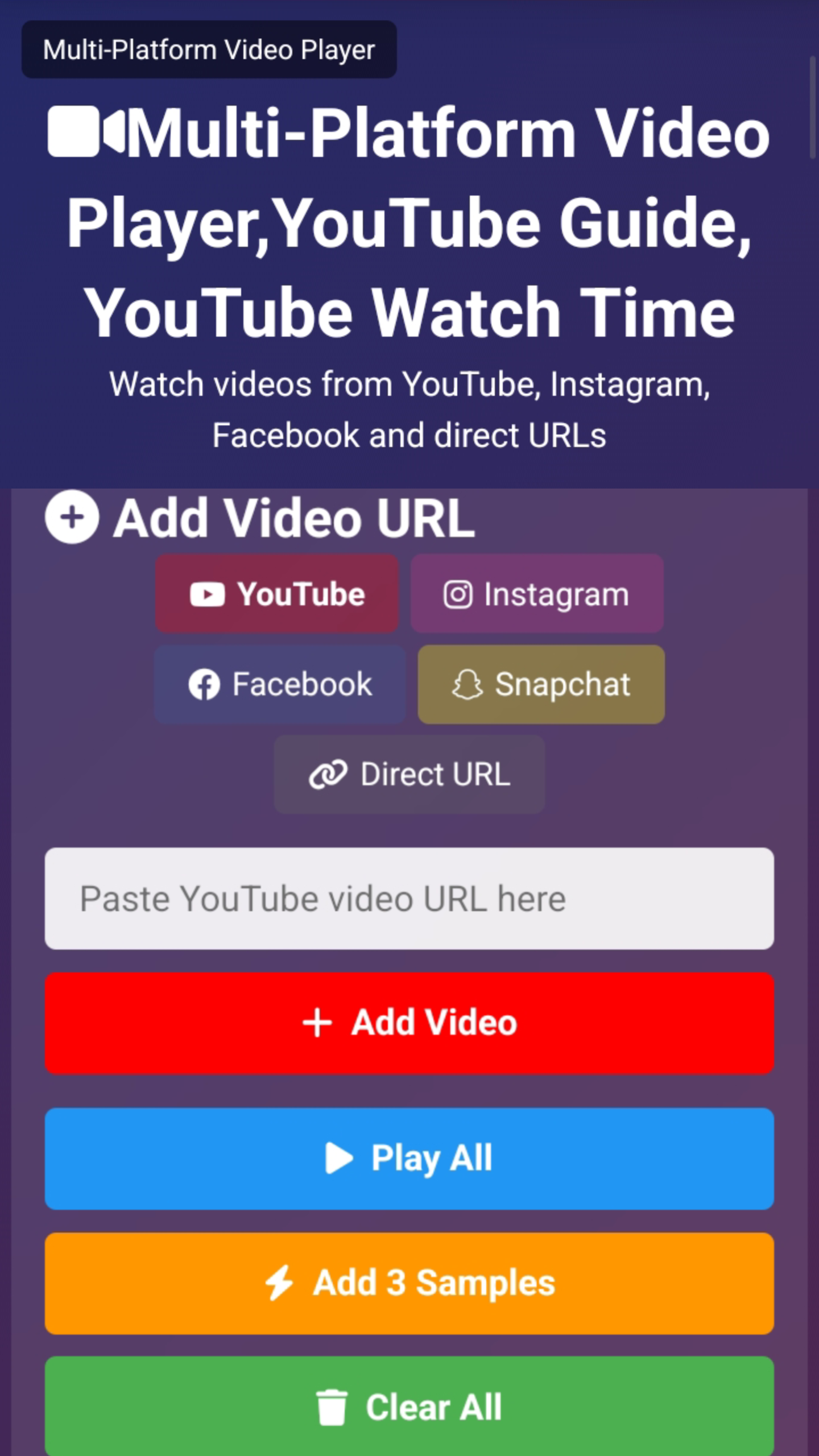YouTube watch time tool  - Main product screenshot demonstrating key features and user interface
