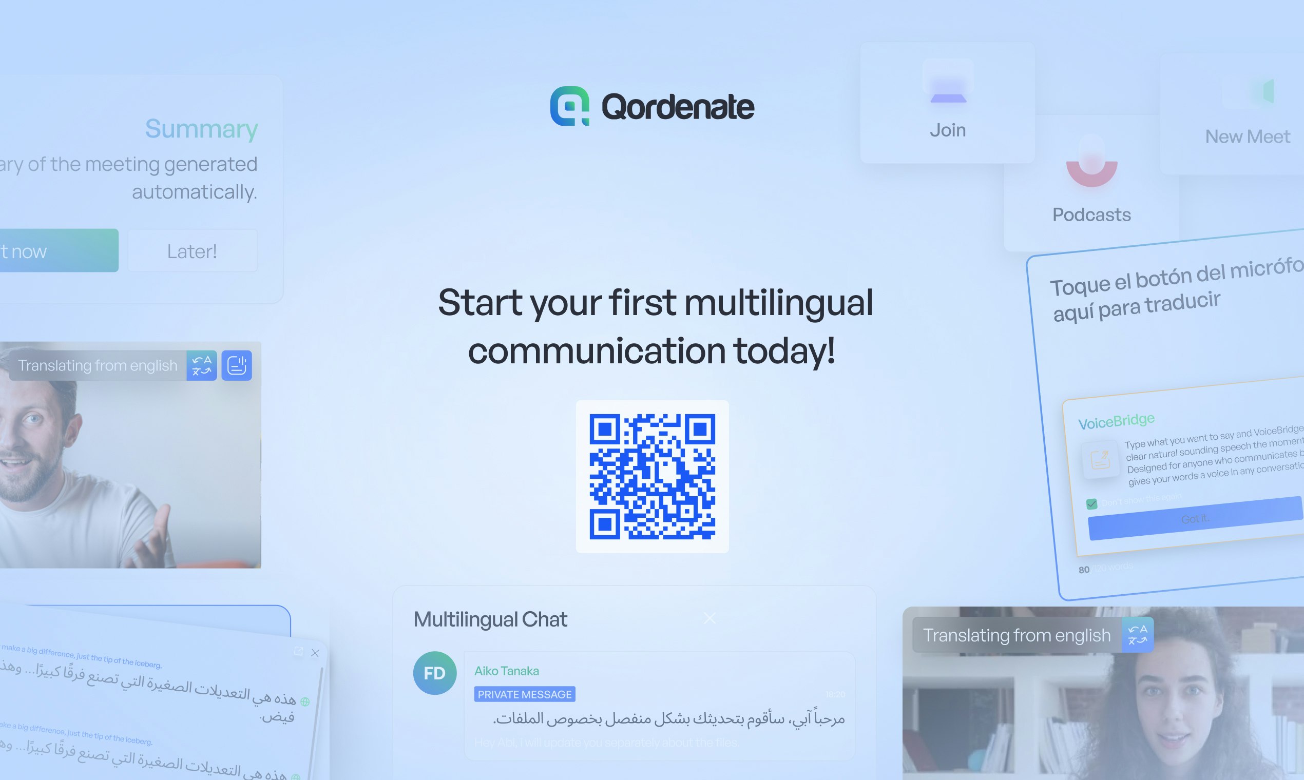 Qordenate MultiLingual Meeting Platform gallery image