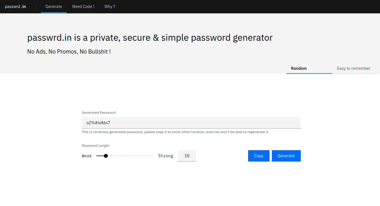 simple strong password generator
