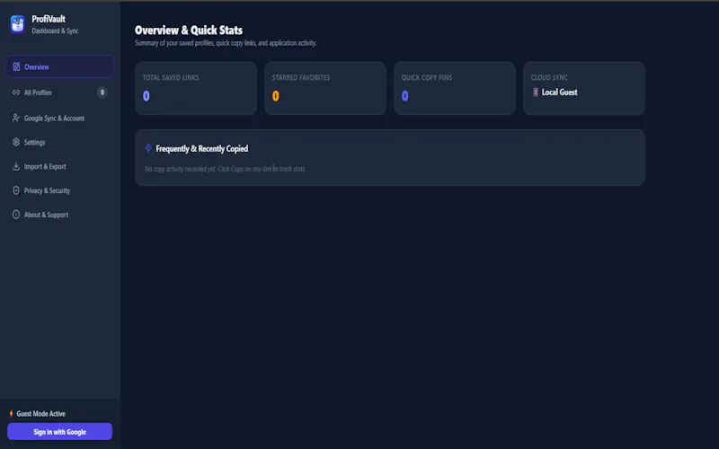 ProfiVault screenshot 2