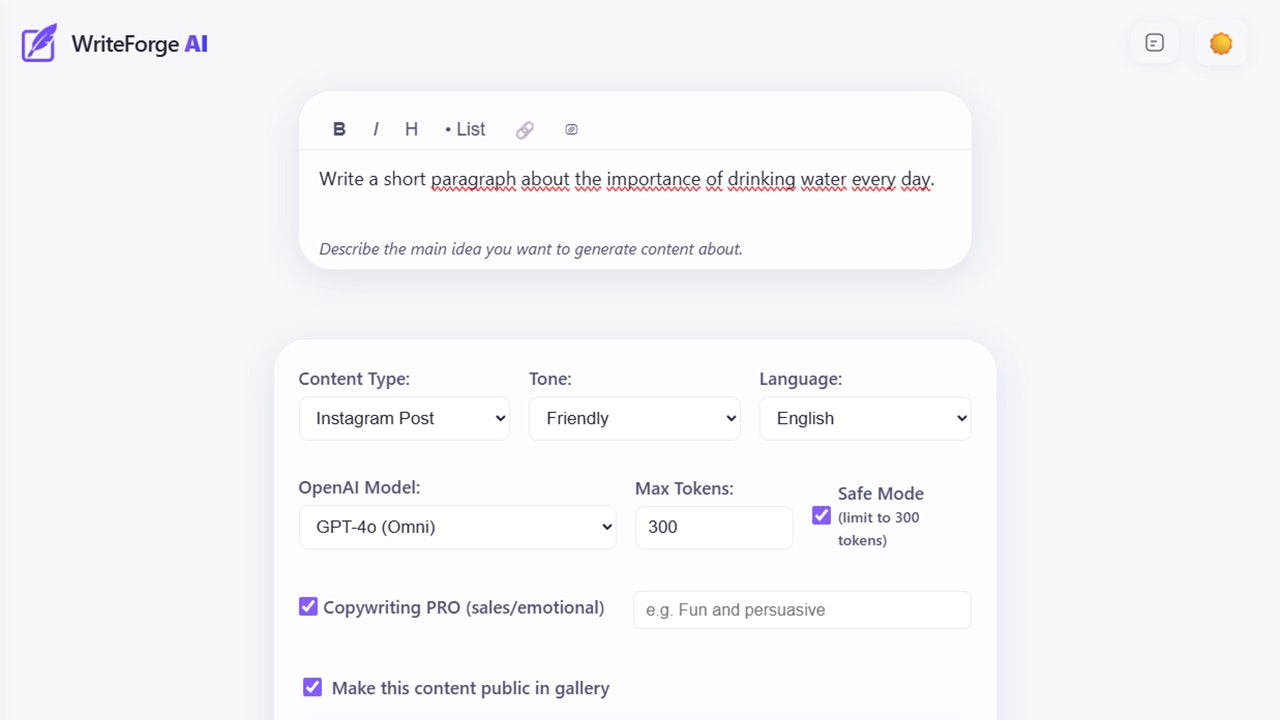 WriteForge AI gallery image