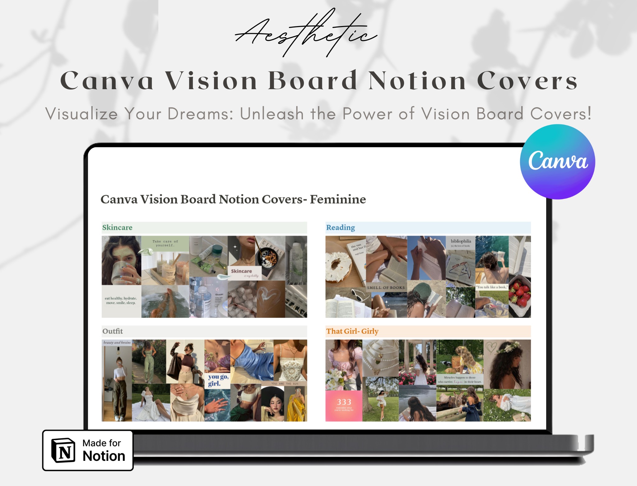 startuptile Canva Vision Board Notion Covers-Empower your dreams: vision board covers unleashed