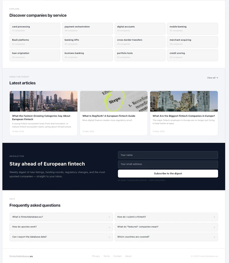 Fintech Database screenshot 4
