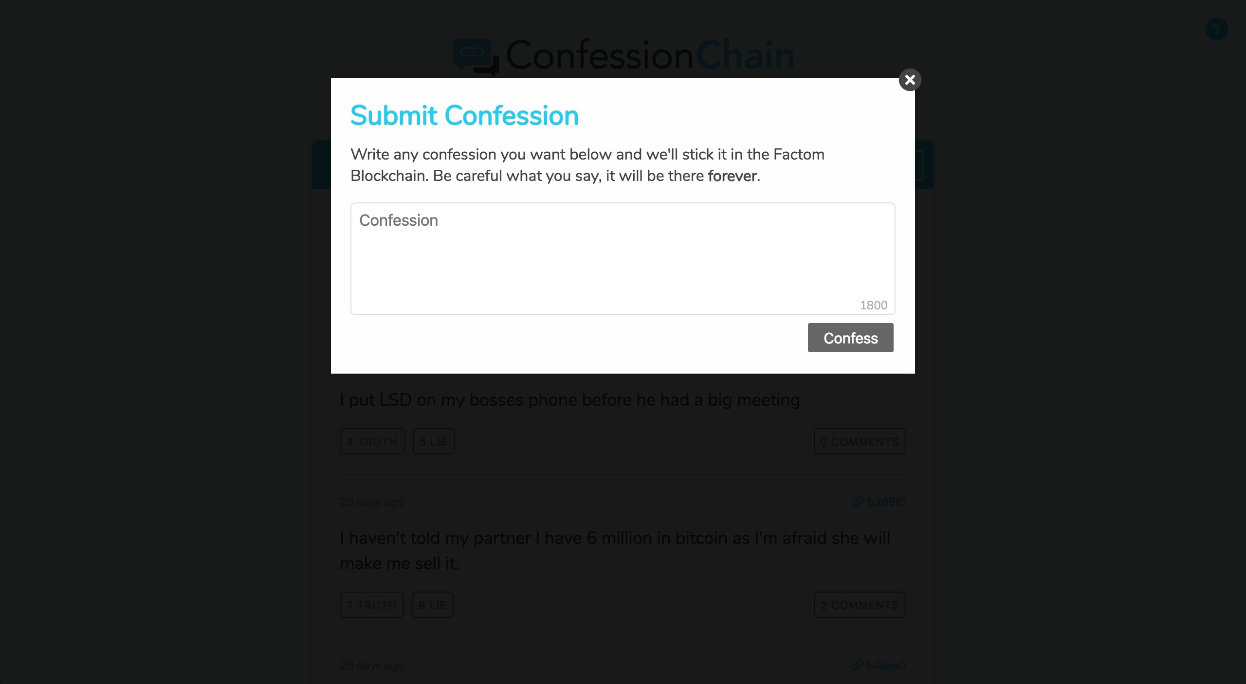 ConfessionChain gallery image