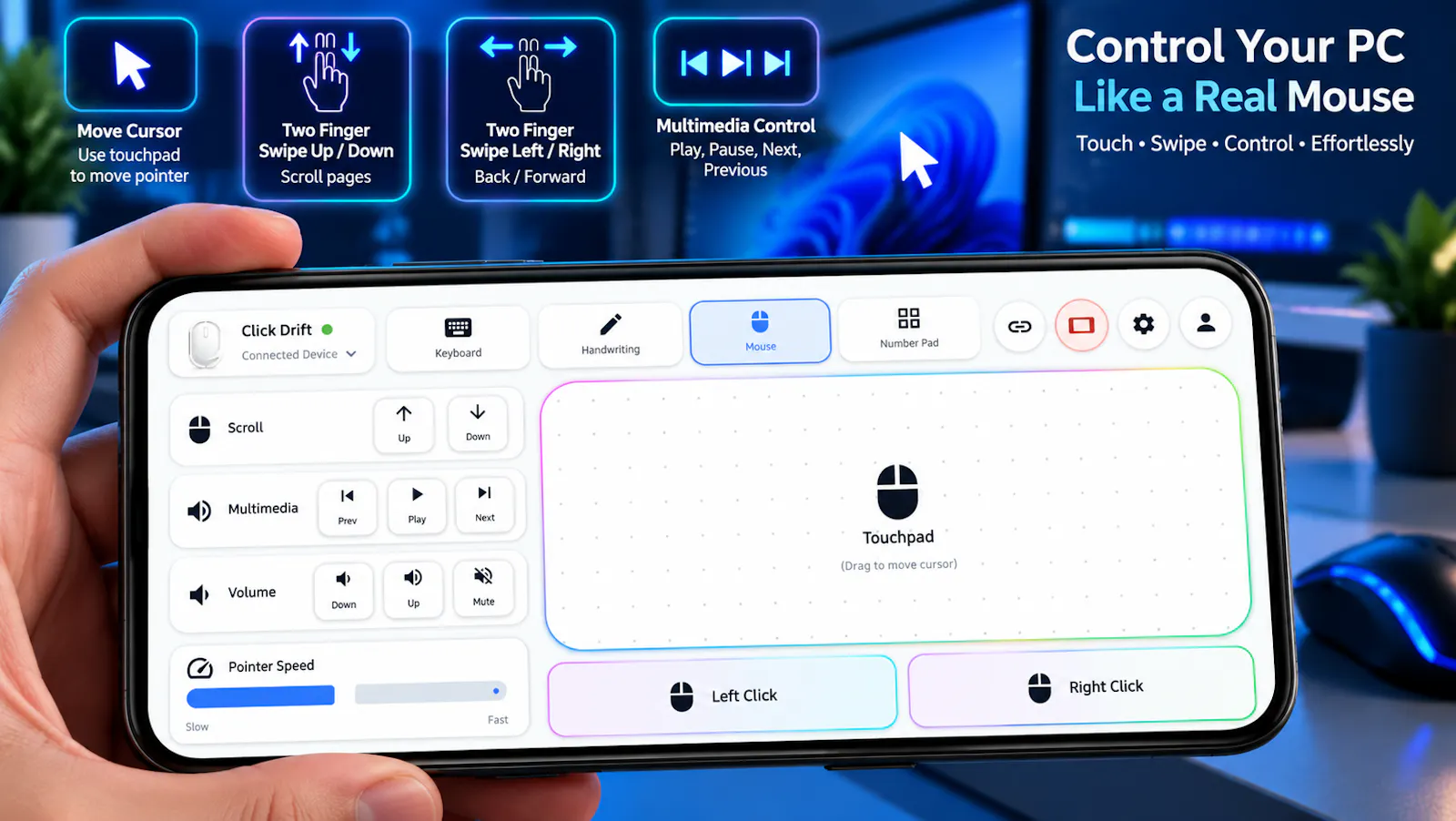ClickDrift - Bluetooth Mouse & Keyboard screenshot 2