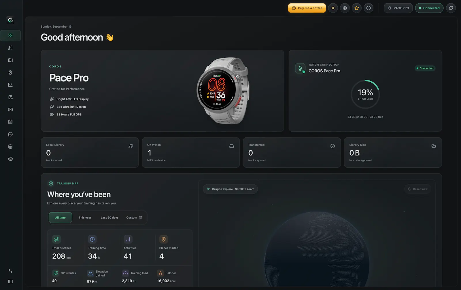 CorosLink screenshot 1
