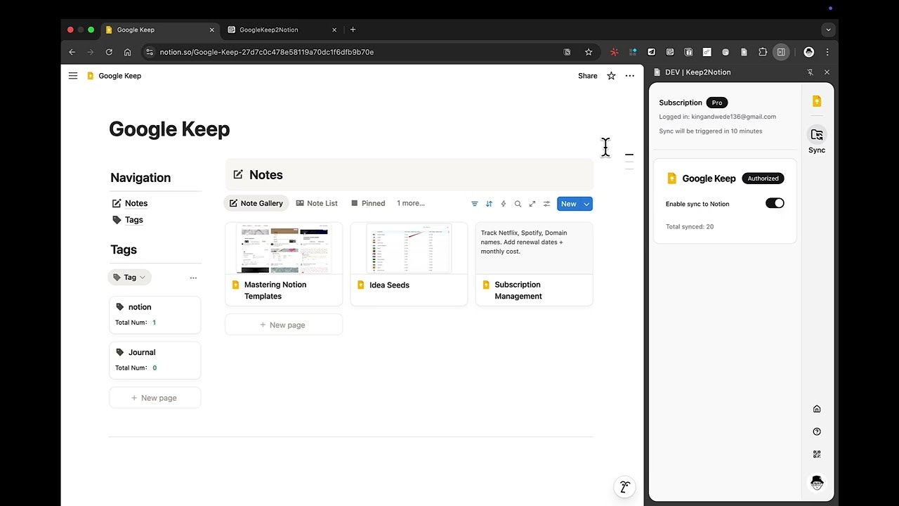 GoogleKeep2Notion gallery image