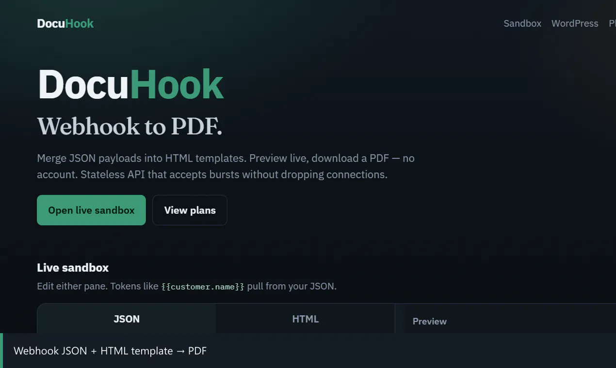 DocuHook – Webhook to PDF gallery image