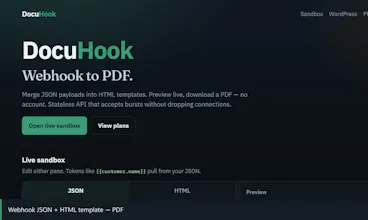 DocuHook – Webhook to PDF gallery image