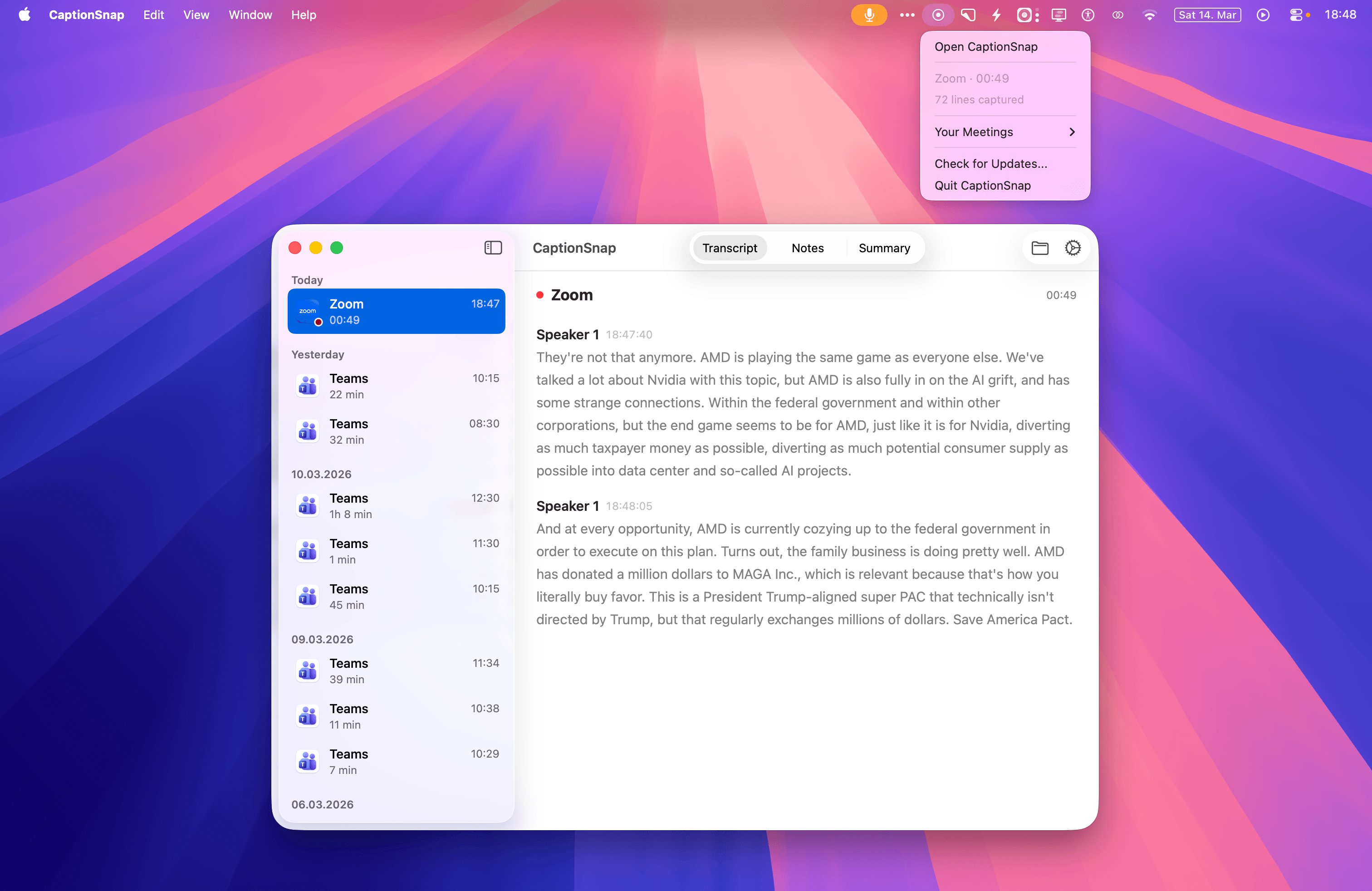 CaptionSnap - Main product screenshot demonstrating key features and user interface
