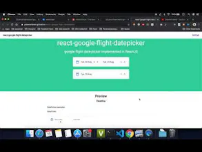 React Google Flight datepicker gallery image