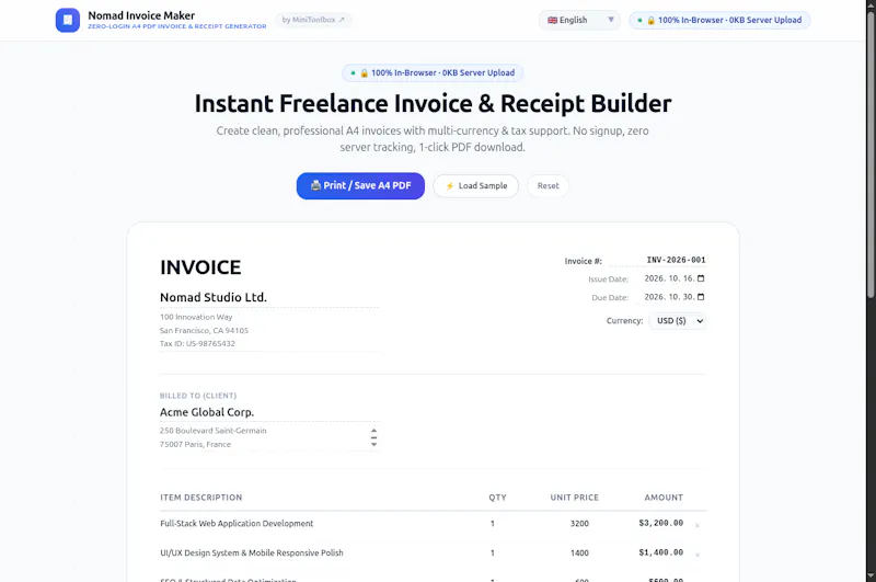Nomad Invoice Maker screenshot 1