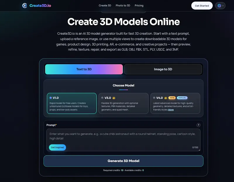 Create 3D Models Online screenshot 1