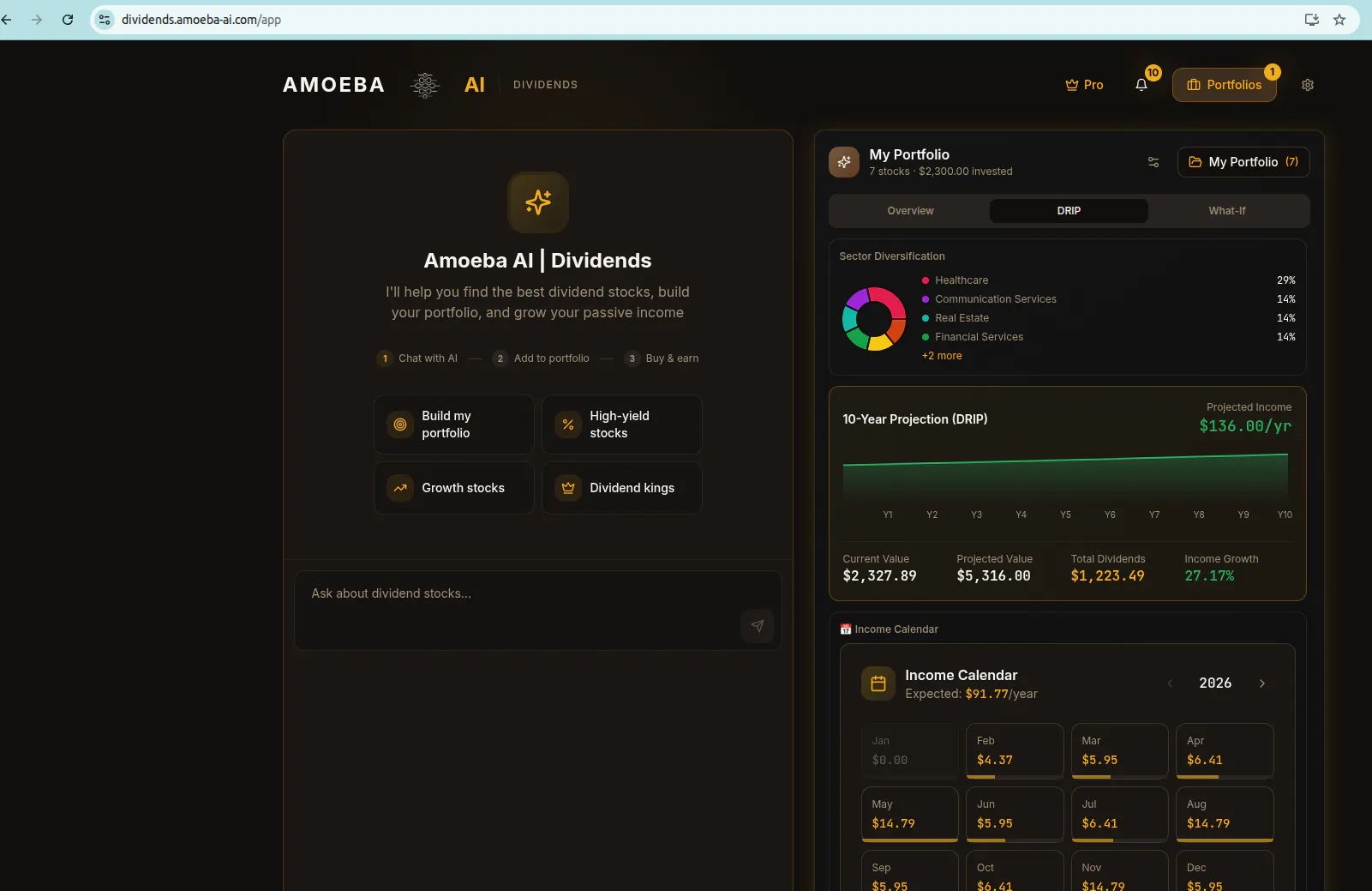 Amoeba AI | Dividends gallery image