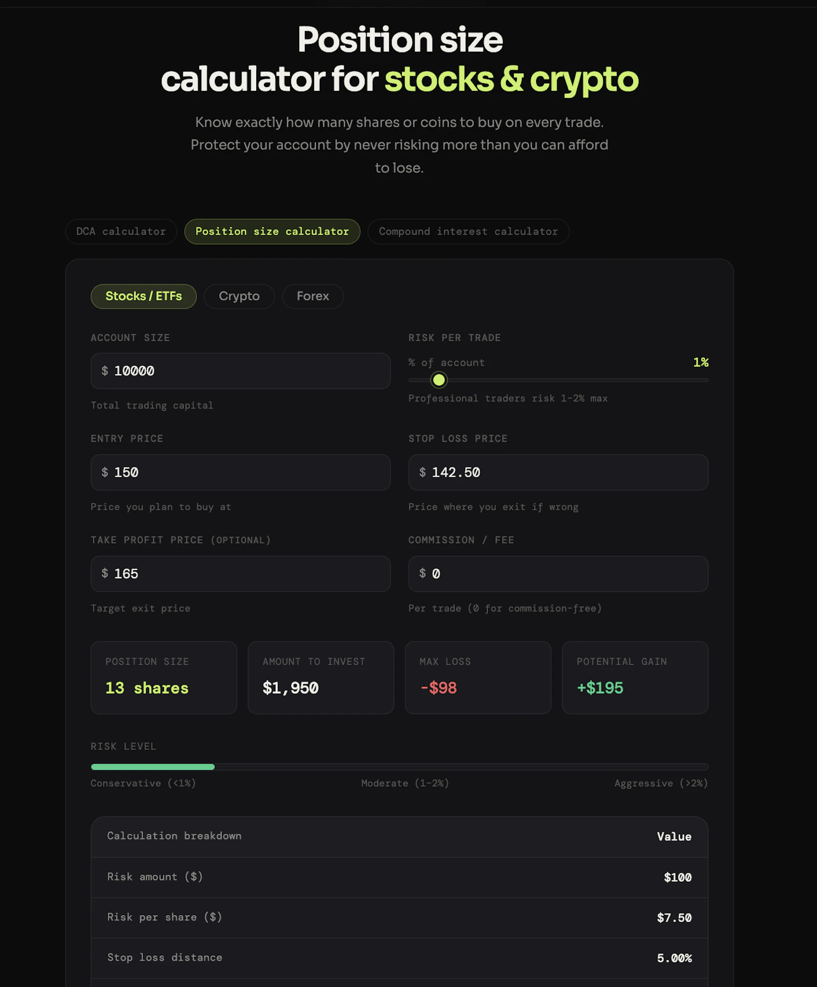 MyDCACalc screenshot 4