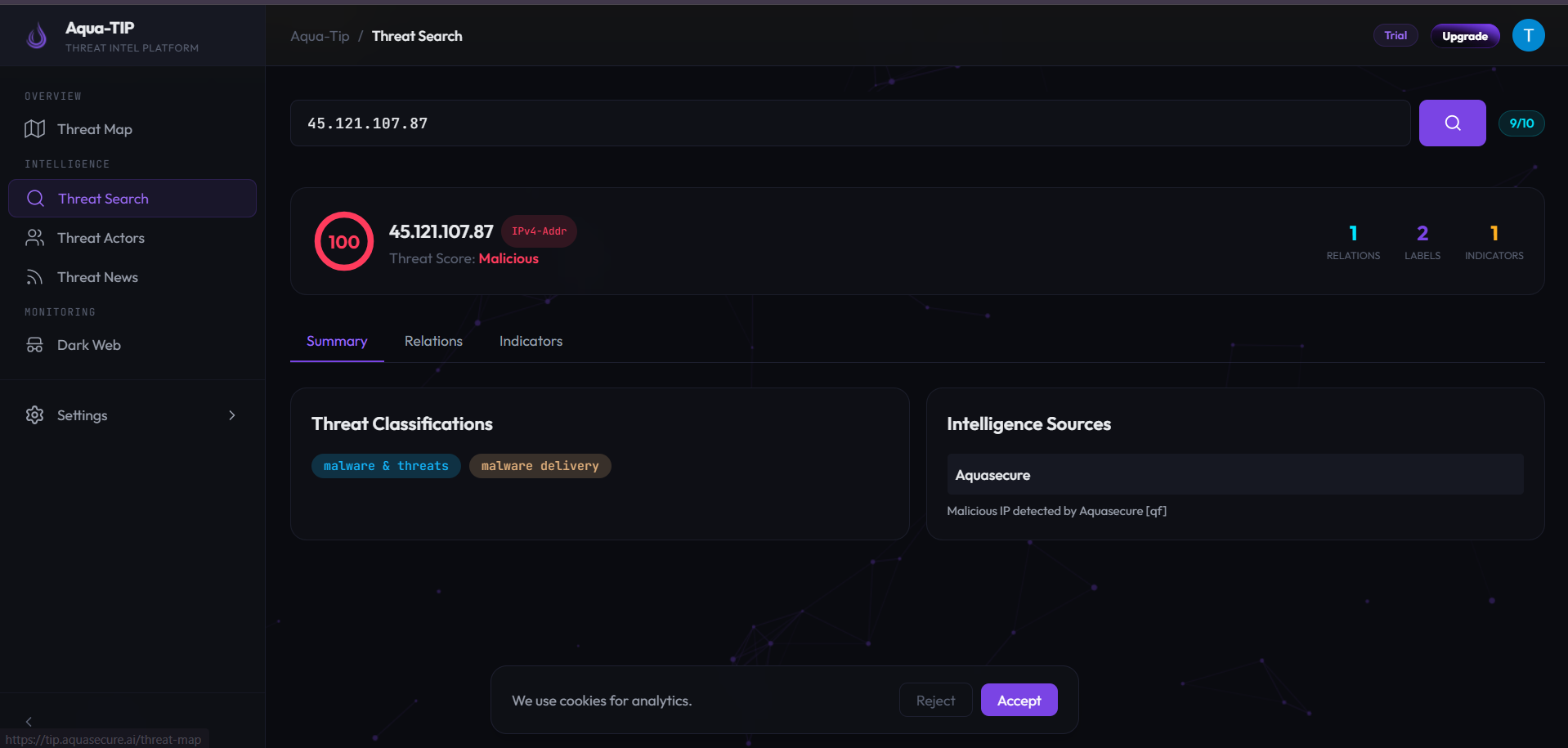 Aqua TIP — Threat Intel Platform gallery image