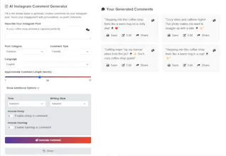 AI Instagram Comment Generator gallery image