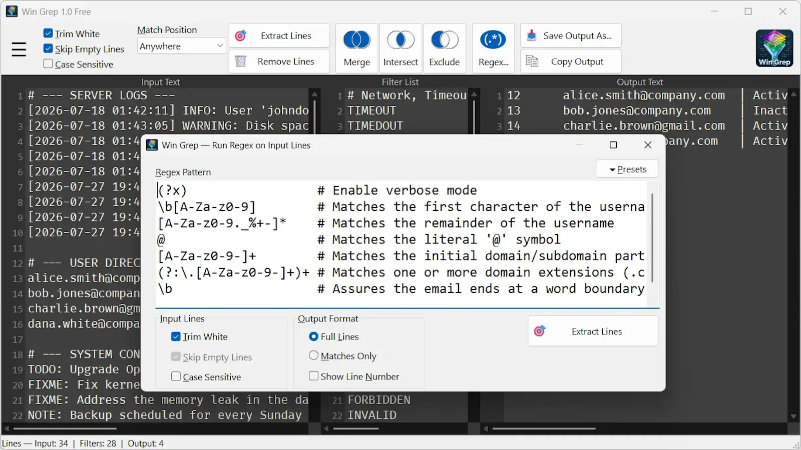 Win Grep 1.0 screenshot 2