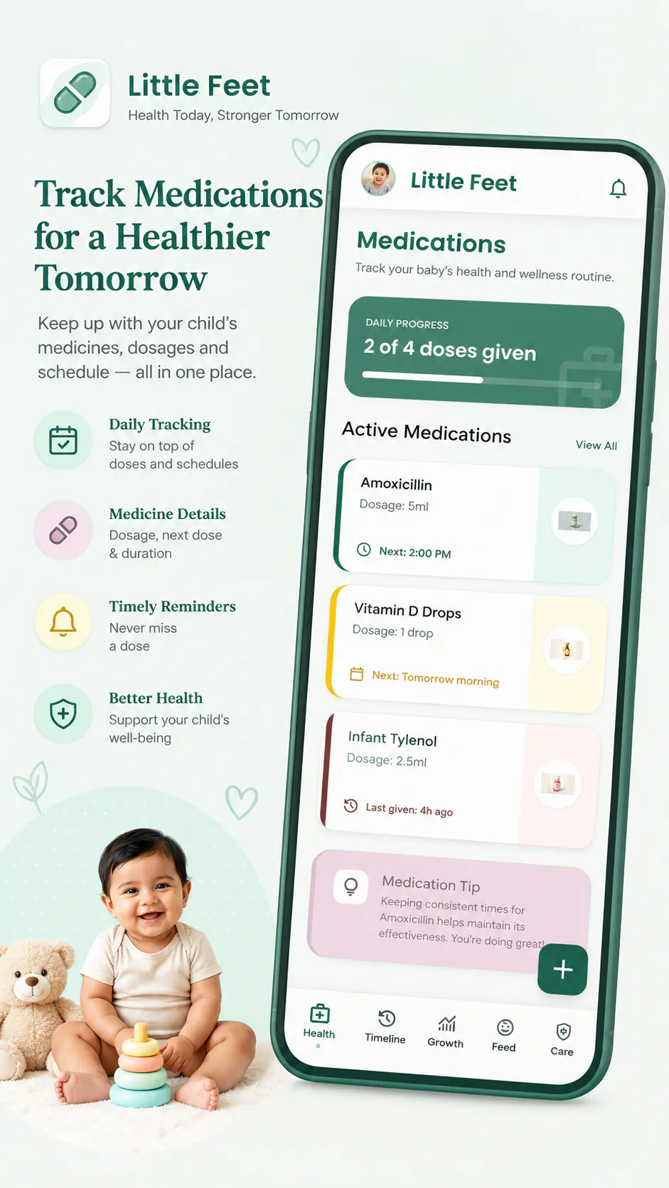 Little Feet: Baby Care Tracker gallery image