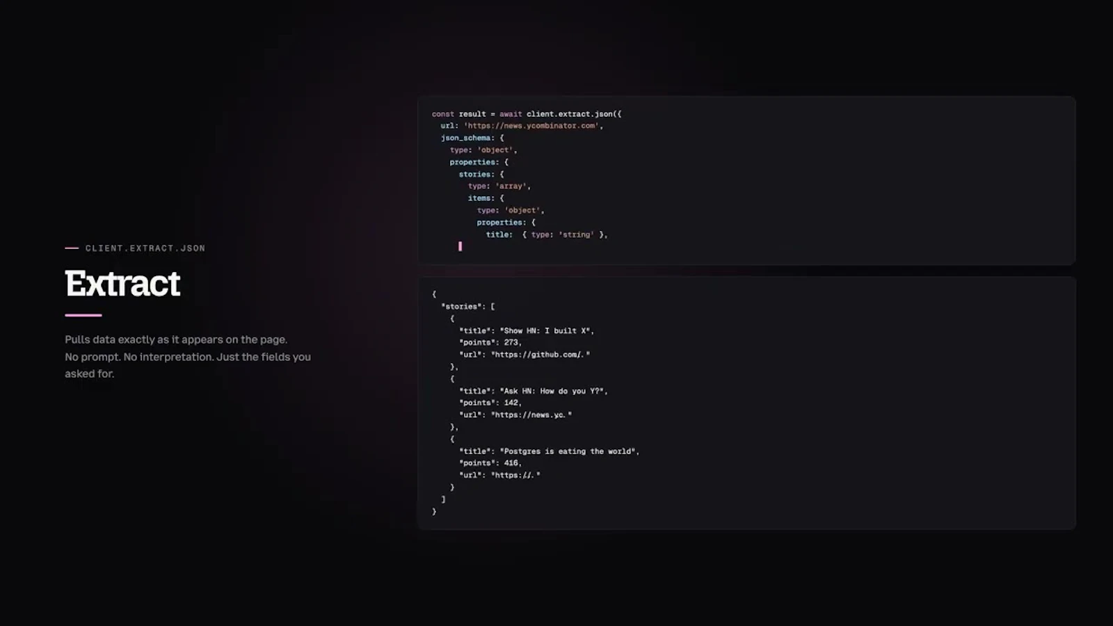 Tabstack Structured Extraction screenshot 1 (video preview)