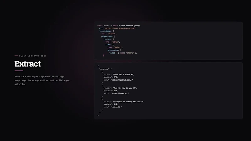 Tabstack Structured Extraction screenshot 1 (video preview)