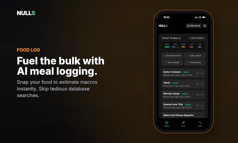 Nulls Tracker - AI Bulking & Macro Log screenshot 3