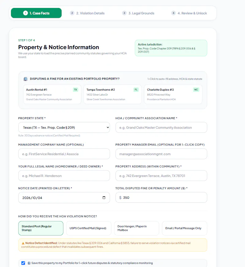 HOAFineCheck screenshot 3