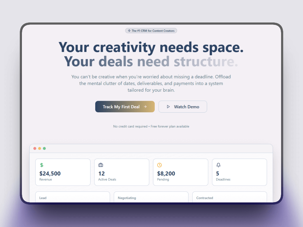 Creator Flow - Main product screenshot demonstrating key features and user interface