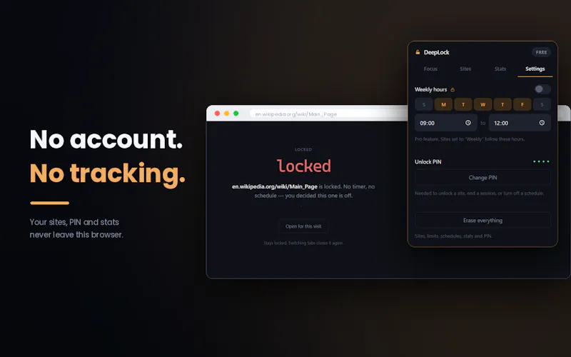 DeepLock – Website Blocker & Focus Mode screenshot 4