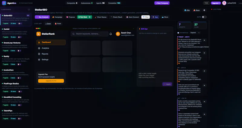 Agentica screenshot 2