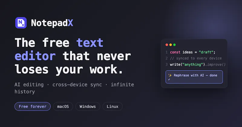 NotepadX screenshot 1
