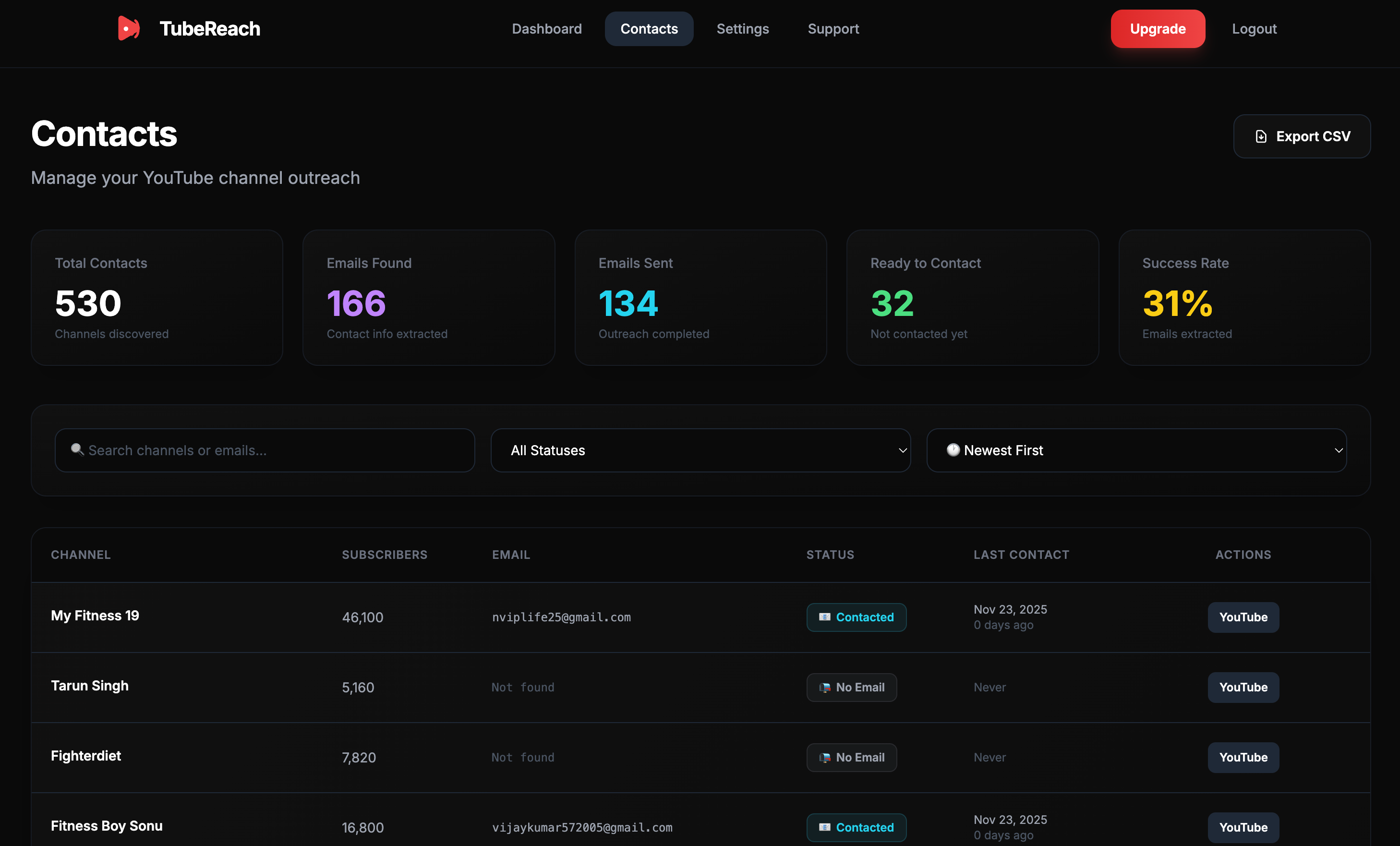 TubeReach - Screenshot 3 showing product features and functionality