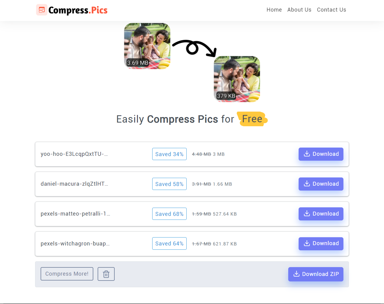 Kompress Fotos online - compress.pics media 4
