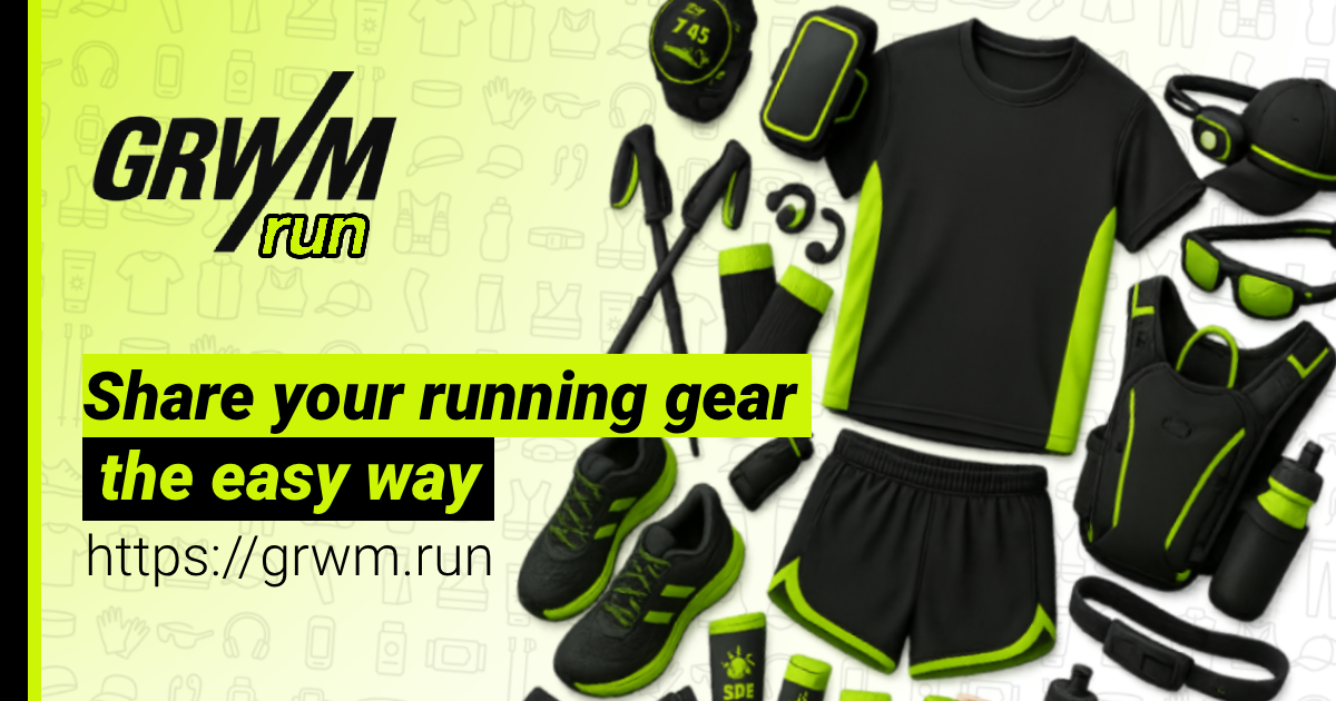 GRWM.run — Share Your Running Gear - Main product screenshot demonstrating key features and user interface