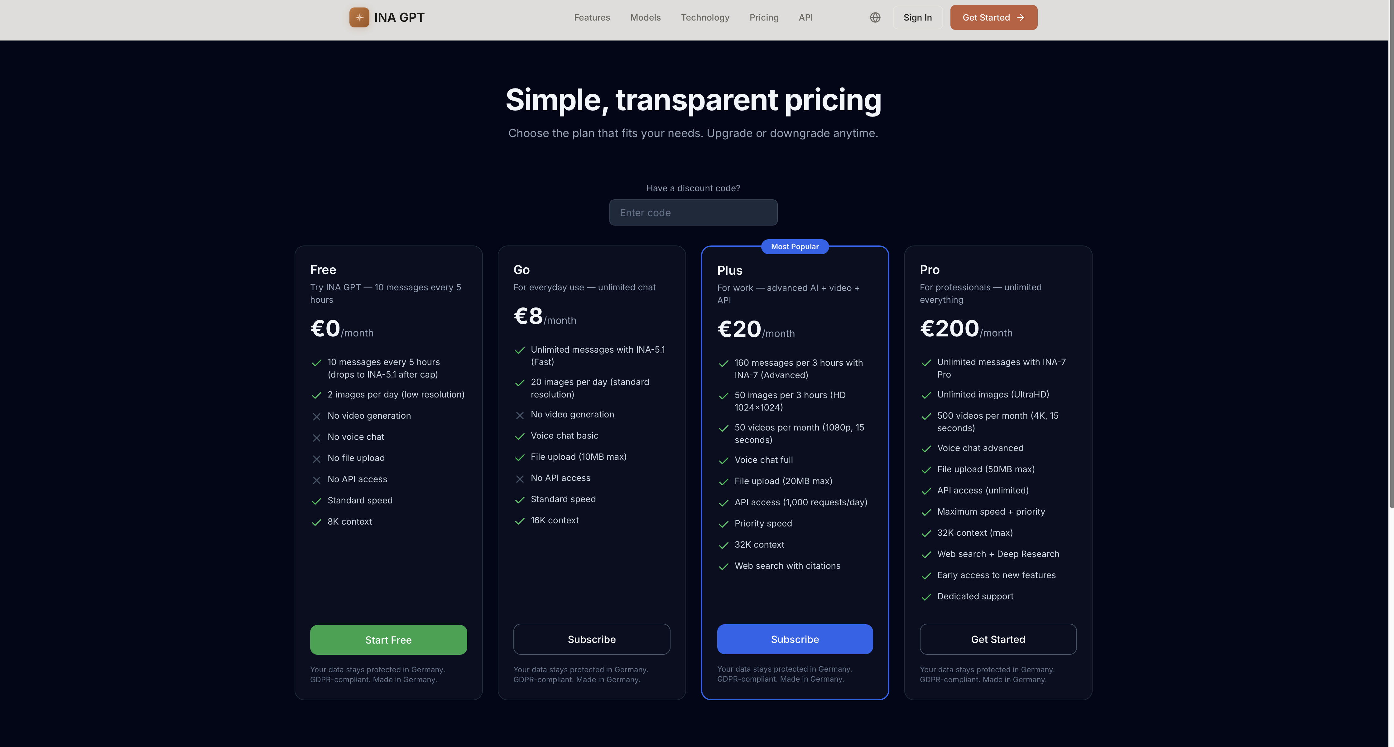 INA GPT - Screenshot 3 showing product features and functionality