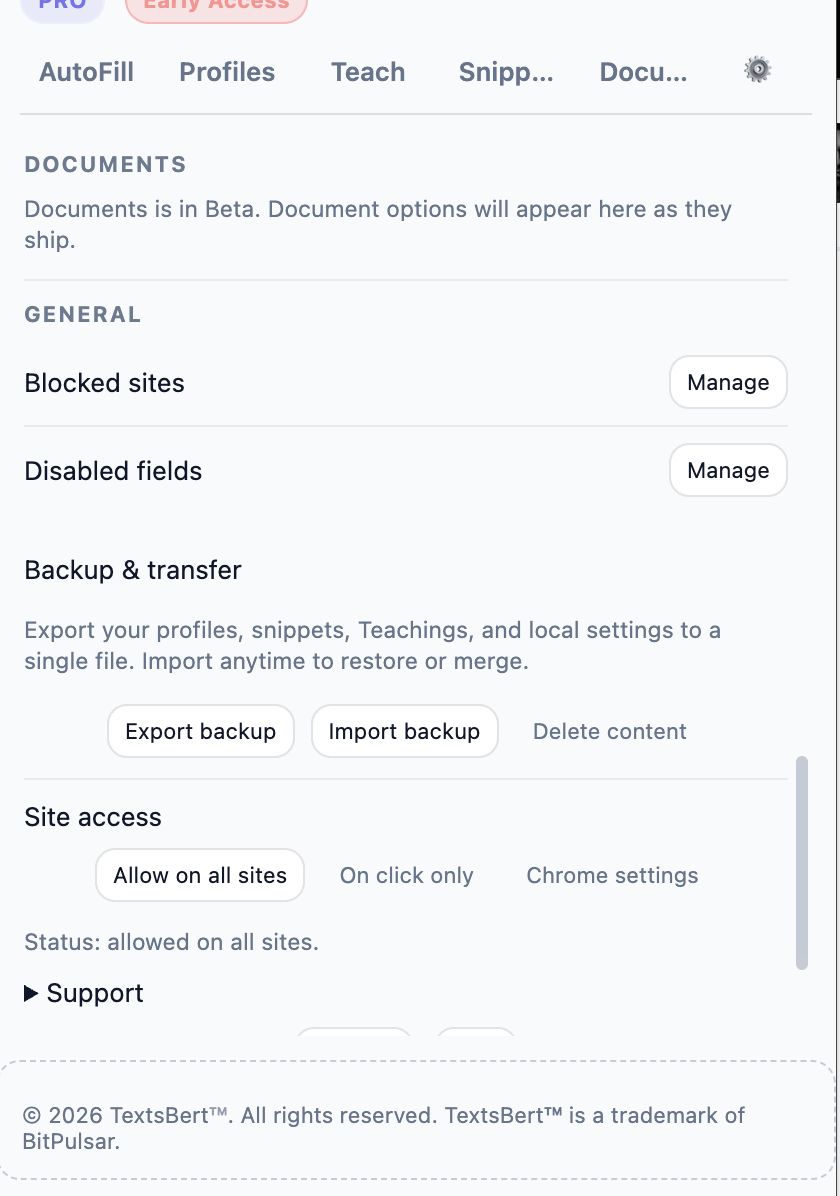 TextsBert™ - Screenshot 2 showing product features and functionality