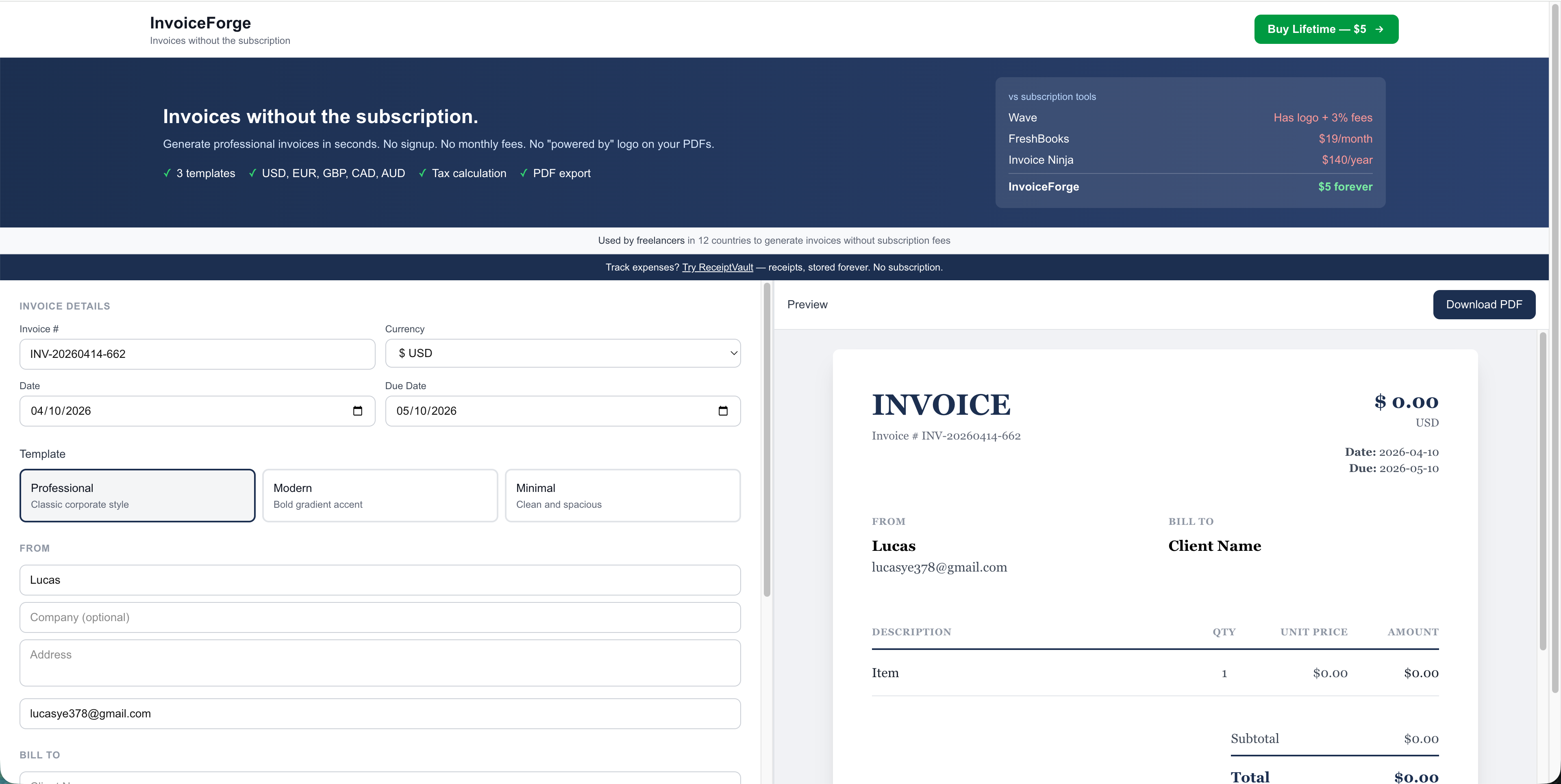 InvoiceForge gallery image