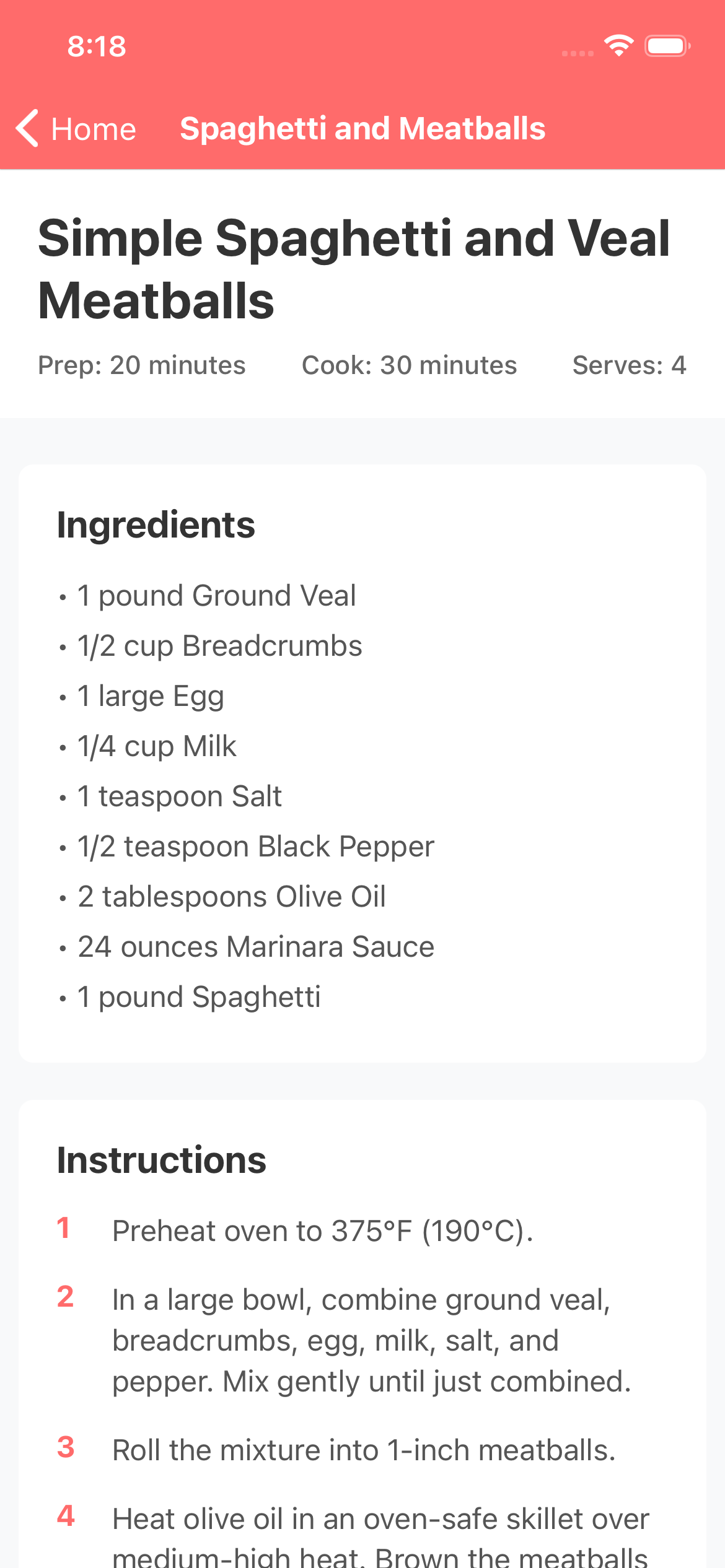 My Head Chef - Screenshot 3 showing product features and functionality