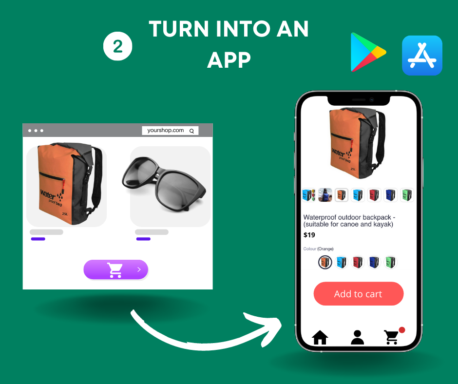 Turn your online store into a native app gallery image