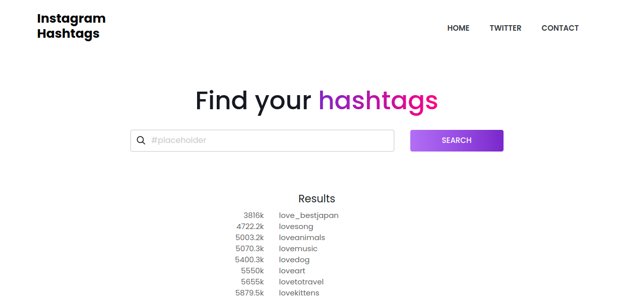Mídia 1 de Hashtags do Instagram - Ferramenta grátis para pesquisar hashtags do Instagram
