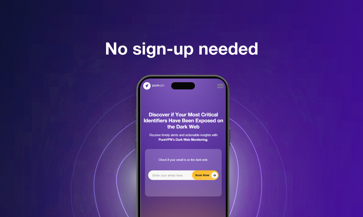 20. PureVPN - Free Dark Web Exposure Scan