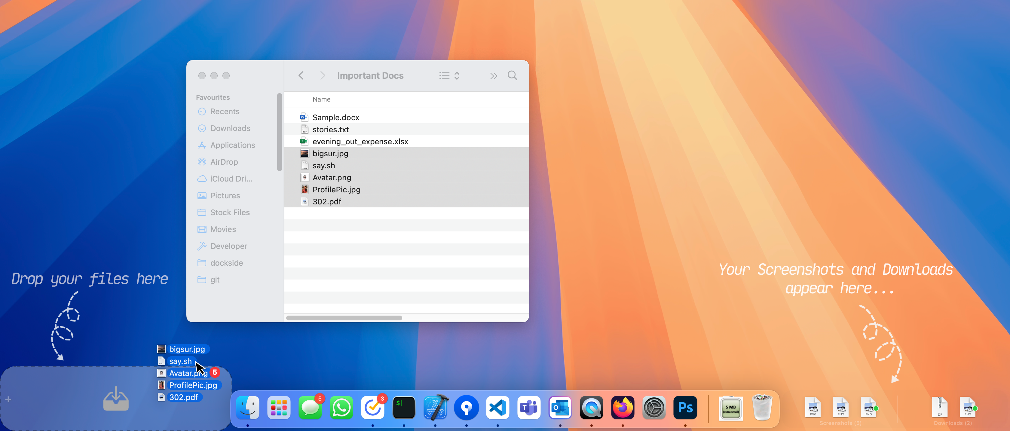 startuptile Dockside app for Mac-Your friendly file shelf that lives next to your macOS Dock