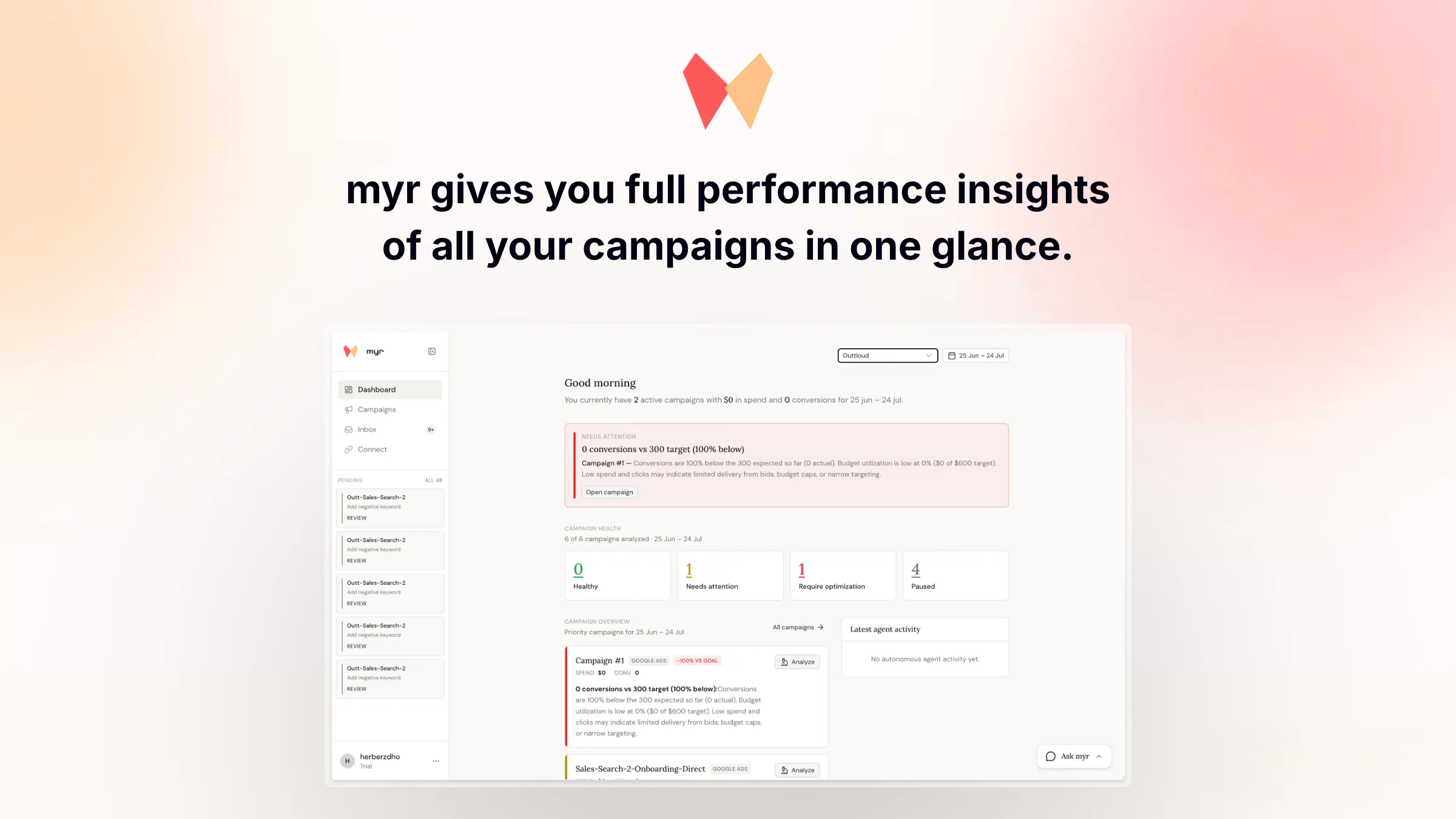 myr — AI agents for Google ads. gallery image