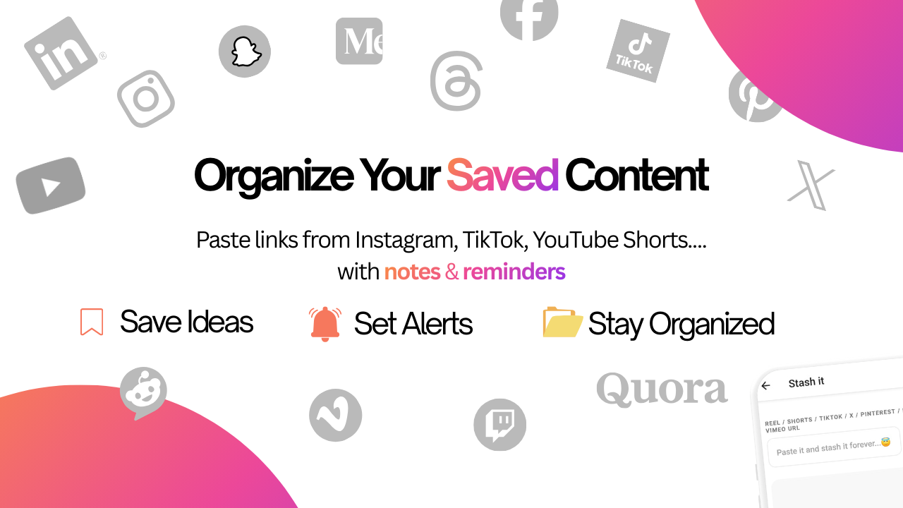 IdeaStash - Main product screenshot demonstrating key features and user interface