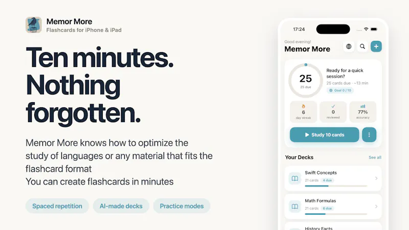 Memor More: Study & Memorize screenshot 1