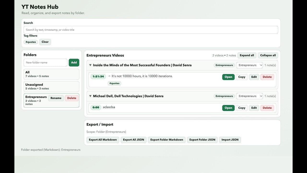 YT Timestamp Notes gallery image