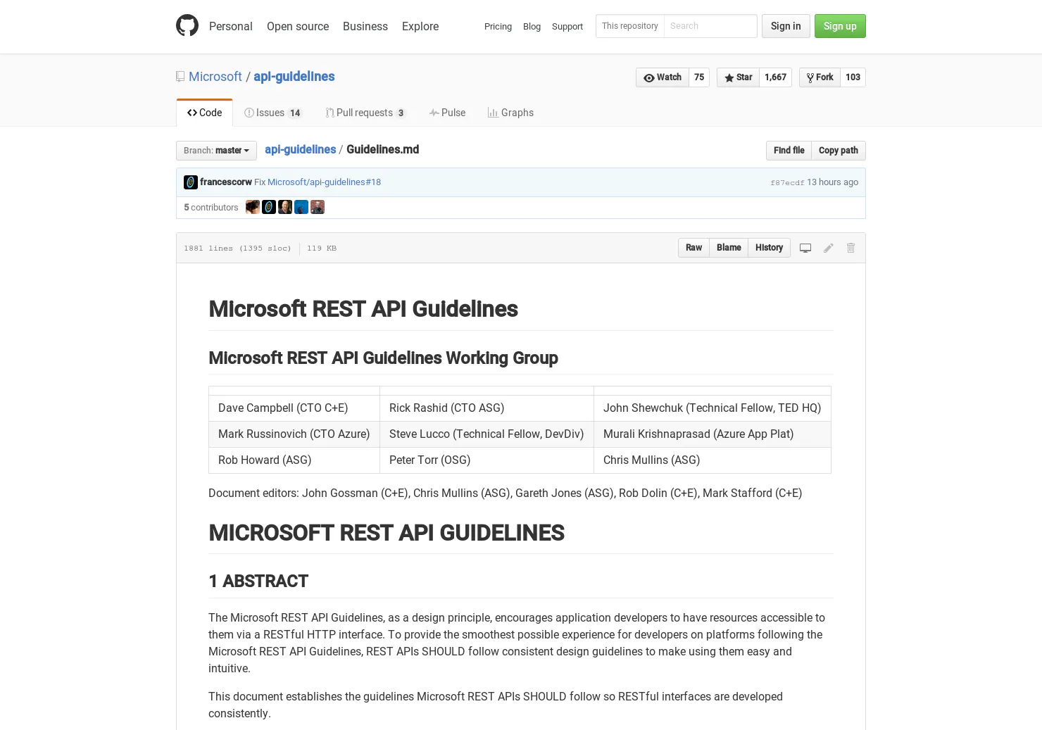 Microsoft REST API Guidelines